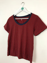 Load image into Gallery viewer, Orla Kiely Womens Stripe T-shirt | UK10 | Red and Blue