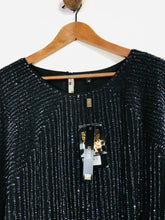 Load image into Gallery viewer, Biba Women's Sequin Bodysuit Blouse NWT | UK18 | Black