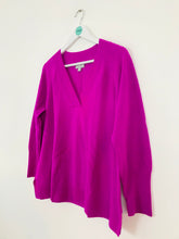 Load image into Gallery viewer, Pure Collection Women’s Cashmere Knit V-Neck Jumper | UK14 | Purple
