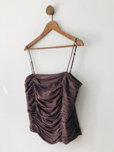 Load image into Gallery viewer, Monsoon Women's Silk Ruched Sleeveless Camisole Top | UK16 | Brown