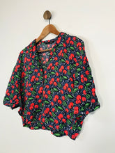 Load image into Gallery viewer, Zara Women's Cherry Print Blouse | XS UK6-8 | Blue