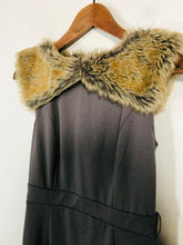 Load image into Gallery viewer, Myleen Klass Women's Fur collar Bodycon Dress | UK8 | Brown