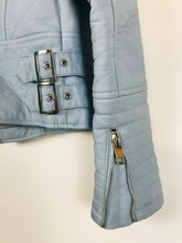 Load image into Gallery viewer, Zara Women's Faux Leather Biker Jacket | S UK8 | Blue