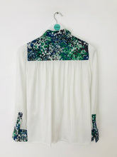 Load image into Gallery viewer, Vaudeville & Burlesque Women’s Contrast Floral Shirt | XS UK6-8 | White
