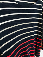 Load image into Gallery viewer, Red Haute Women's Striped Open Back T-Shirt | M UK10-12 | Blue
