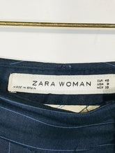 Load image into Gallery viewer, Zara Women's Striped Smart Trousers | EU40 UK12 | Blue