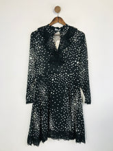 Load image into Gallery viewer, Dainty Women's Sheer Star Print A-Line Dress NWT | M UK10-12 | Black