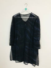 Load image into Gallery viewer, Louis Feraud Women’s 100% Silk Marble Print Sheer Long Cardigan | UK14 | Purple