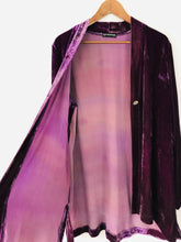 Load image into Gallery viewer, Ann Trewartha Women’s Velvet Hand-Dyed Longline Cardigan | UK18 | Purple
