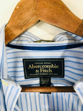 Load image into Gallery viewer, Abercrombie & Fitch Men's Cotton Striped Button-Up Shirt | M | Blue
