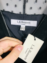 Load image into Gallery viewer, L.K. Bennett Women's Velvet Polka Dot Sheath Dress NWT | UK14 | Grey