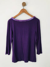 Load image into Gallery viewer, LK Bennett Women's Sequin Neck Long Sleeve T-Shirt | L UK14 | Purple