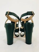 Load image into Gallery viewer, Kurt Geiger Women’s Leather Ruffle Heeled Sandals | 38 UK5 | Green