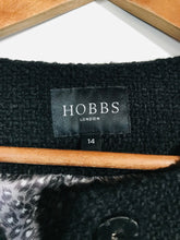 Load image into Gallery viewer, Hobbs Women's Tweed Collarless Blazer Jacket | UK14 | Black