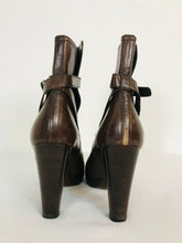 Load image into Gallery viewer, Mui Mui Women’s Leather Heeled Ankle Boots | UK5 EU38 | Brown