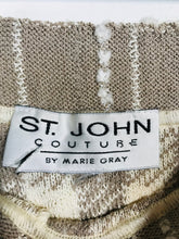 Load image into Gallery viewer, St. John Women's Tweed Check Gingham Pencil Skirt | M UK10-12 | Beige