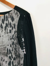 Load image into Gallery viewer, Philosophy Di Alberta Ferretti Women's Leopard Print Sequin Shift Dress | M UK10-12 | Black
