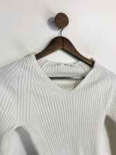 Load image into Gallery viewer, Mango Women's Ribbed V-Neck Jumper | S UK8 | White