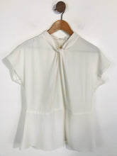 Load image into Gallery viewer, Reiss Women's High Neck Ruched Blouse | UK12 | White