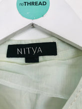 Load image into Gallery viewer, Nitya Women’s Light Cotton Kaftan Shirt Dress | 44 UK16 | Blue