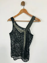 Load image into Gallery viewer, Karen Millen Women's Fishnet Beaded Blouse | M UK10-12 | Black