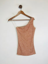 Load image into Gallery viewer, Mango Women's Sequin Mesh Tank Top | M UK10-12 | Pink