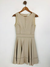 Load image into Gallery viewer, Reiss Women's Mesh Paneled A-Line Dress | UK8 | Beige