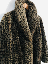 Load image into Gallery viewer, House of Fraser Women's Faux Fur Leopard Print Overcoat Coat | M UK10-12 | Brown