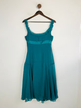 Load image into Gallery viewer, Ted Baker Women's Silk Ruched Midi Dress | 3 UK12 | Blue