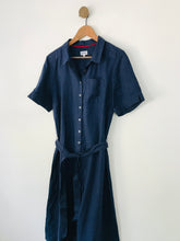 Load image into Gallery viewer, Brora Women's Linen Button-Up Shirt Midi Dress | UK14 | Blue