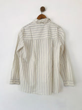Load image into Gallery viewer, Zara Women's Striped High Neck Blouse | XL UK16 | White