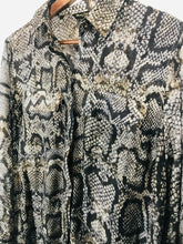 Load image into Gallery viewer, Massimo Dutti Women's Animal Print Button-Up Shirt | EU42 UK14 | Grey