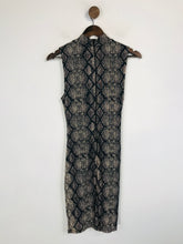 Load image into Gallery viewer, GBG Women's Snakeskin Ruched Mini Dress | M UK10-12 | Brown