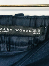 Load image into Gallery viewer, Zara Women's Cotton Smart Casual Trousers | S UK8 | Blue