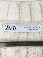 Load image into Gallery viewer, Zara Women's Cable Knit Sweater Vest | S UK8 | White