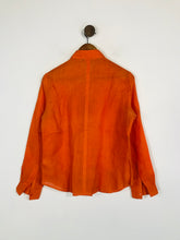 Load image into Gallery viewer, Autograph Women's Linen Long Sleeve Button-Up Shirt | UK10 | Orange