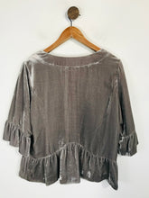 Load image into Gallery viewer, Marks & Spencer Limited Women's Ruffle Velvet Cardigan NWT | UK18 | Grey
