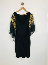 Load image into Gallery viewer, Cynthia Rowley Women's Leopard Print Sheath Dress | L UK14 | Black