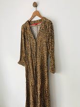 Load image into Gallery viewer, Joules Women’s Long Sleeve Leopard Print Midi Dress | UK10 | Brown