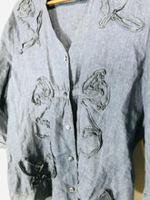 Load image into Gallery viewer, Shircket Women's Linen Floral Blazer Jacket | L UK14 | Blue