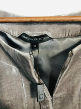 Load image into Gallery viewer, Marks & Spencer Limited Women's Ruffle Velvet Cardigan NWT | UK18 | Grey