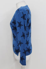 Load image into Gallery viewer, M&amp;S Ladies Navy Blue V Neck Long Sleeve Star Print Jumper UK8 NEW RRP17.5
