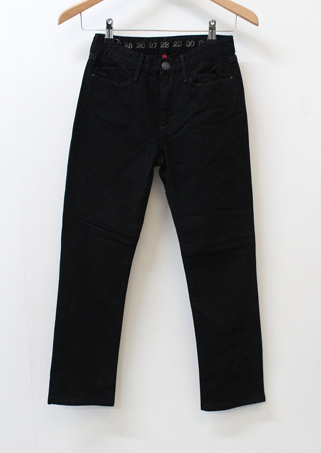 EARNEST SEWN Ladies Zazo Black Zip Fly Stretch Cotton Blend Denim Jeans W24 L25