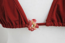 Load image into Gallery viewer, JIGSAW Girls Dark Red Floral Embroidery Triangle Bikini Top Size 12-13 Years
