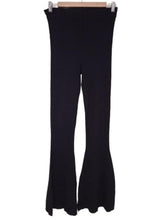 Load image into Gallery viewer, ESSENTIEL ANTWERP Ladies Black Ribbed Stretch Fit Flared Trousers Size UK14
