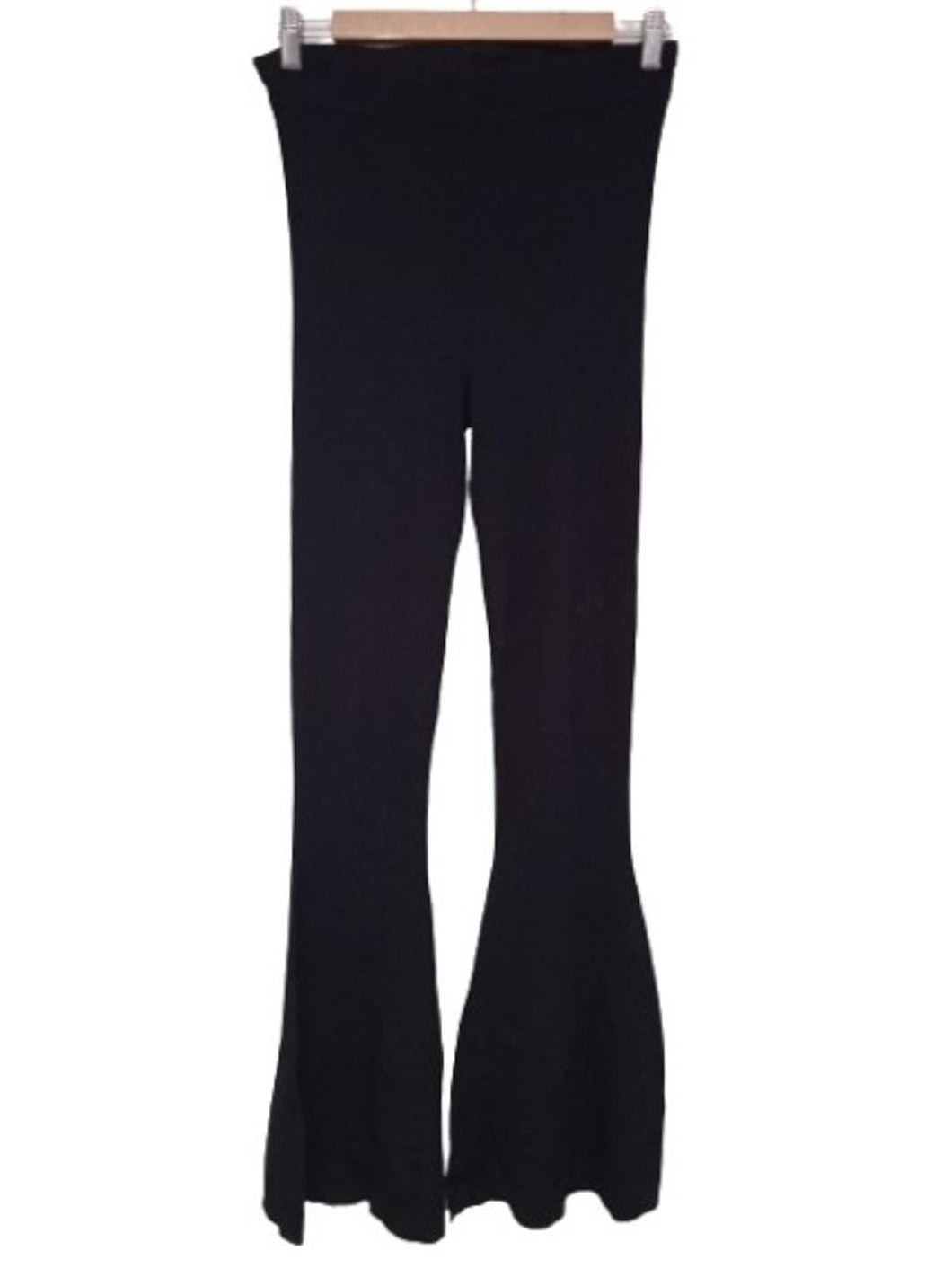 ESSENTIEL ANTWERP Ladies Black Ribbed Stretch Fit Flared Trousers Size UK14