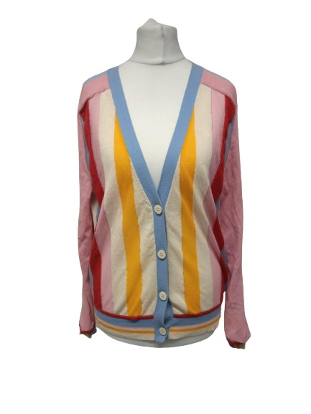 DIANE VON FURSTENBERG Ladies Multicoloured Cotton Blend Sheer Cardigan Size S
