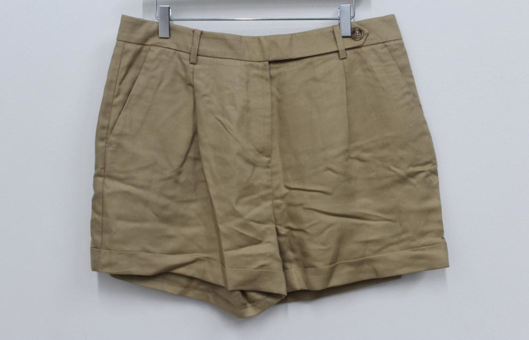 M&S Marks & Spencer Ladies Brown Linen Blend Shorts 6805U UK16 RRP35 NEW