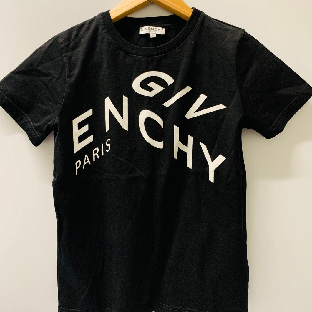 GIVENCHY Black Girls Short Sleeve Crew Neck Paris T-Shirt Size UK 10 Years