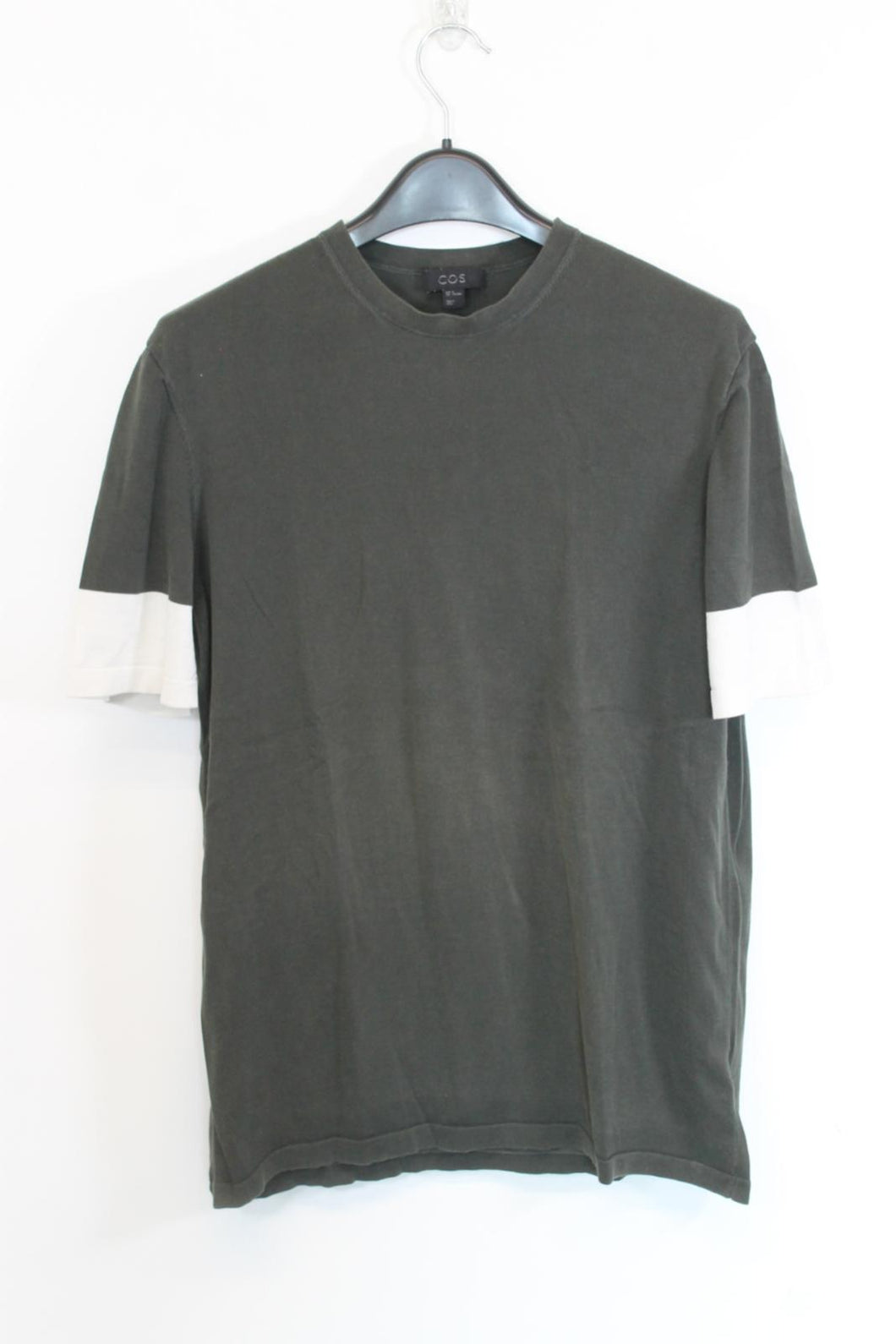 COS Men's Dark Green Short Sleeve Round Neck T-Shirt Top Size M